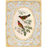 Декоративный постер с изображением птиц в раме с рельефным растительным узором Blooming Birds Poster варинант исполнения - 7 | Loft Concept в Кирове