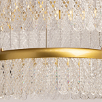 Люстра двухъярусная с золотого цвета и прозрачными подвесками Pettico варинант исполнения - 4 | Loft Concept в Кирове