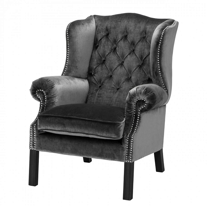 Кресло Eichholtz Chair Bradley Серый Черный Кресло Eichholtz Chair Bradley Серый Черный в Кирове | Loft Concept