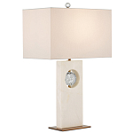 Настольная лампа из мрамора с тканевым прямоугольным абажуром Eternity варинант исполнения - 3 | Loft Concept в Кирове