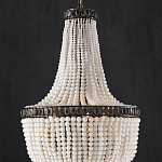 Люстра каплевидной формы декорированная нитями стеклянных бусин молочного цвета Bead threads варинант исполнения - 2 | Loft Concept в Кирове