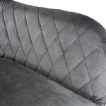 Барный стул со спинкой и подлокотниками на 4-х металлических ножках Douglas Rhombus Серый Велюр варинант исполнения - 4 | Loft Concept в Кирове