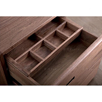 Прикроватный столик деревянный с 2-мя ящиками Moon Walnut Furniture варинант исполнения - 3 | Loft Concept в Кирове