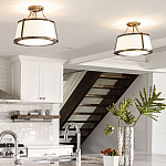 Потолочный светильник со светлым текстильным абажуром Hinkley варинант исполнения - 10 | Loft Concept в Кирове