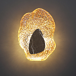 Бра с волнообразным стеклянным плафоном и вставкой из мрамора Liquid Stone варинант исполнения - 9 | Loft Concept в Кирове