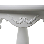 Стол приставной круглый белого цвета из массива бука с легкими потертостями White Provence варинант исполнения - 2 | Loft Concept в Кирове