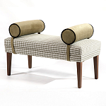 Банкетка Banquette PIED DE POULE с принтом гусиная лапка и бежевыми подлокотниками  варинант исполнения - 2 | Loft Concept в Кирове