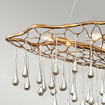 Люстра подвесная золотого цвета с металлическим сетчатым основанием и стеклянными каплевидными подвесками Hinkley варинант исполнения - 10 | Loft Concept в Кирове