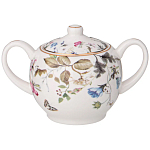 Чайный сервиз из фарфора белый с рисунком цветов на 6 персон 14 предметов Garden Whisper Porcelain Set  варинант исполнения - 3 | Loft Concept в Кирове