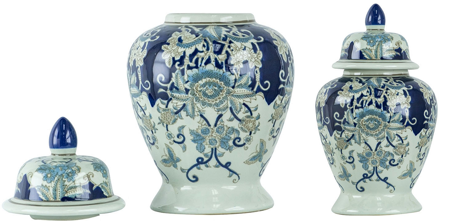 Ваза с крышкой Blue & White Ornament Vase 42 Ваза с крышкой Blue & White Ornament Vase 42 - Loft-Concept в Кирове