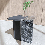 Slice журнальный столик из мрамора и массива дуба варинант исполнения - 1 | Loft Concept в Кирове