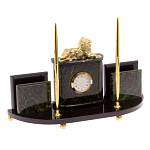 Настольный канцелярский набор из нефрита с декором в виде льва Golden Lion варинант исполнения - 2 | Loft Concept в Кирове