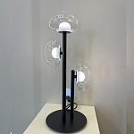 Настольная лампа с тремя прозрачными куполообразными плафонами и черным металлическим основанием Flos Wireline Lighting варинант исполнения - 6 | Loft Concept в Кирове