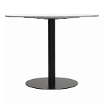 Круглый обеденный стол с белой мраморной столешницей White Tabletop on Black Base варинант исполнения - 4 | Loft Concept в Кирове