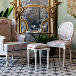 Стул из массива бука светло-серый с растительным орнаментом Raffael Angel Grey Chair варинант исполнения - 4 | Loft Concept в Кирове