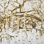 Подвесная люстра в виде ветвей деревьев золотого цвета с прозрачными подвесками-каплями 8 и 14 ламп Droplet Chandelier варинант исполнения - 6 | Loft Concept в Кирове