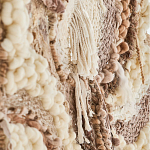 Овальный Современный Гобелен Абстракция в бежевых тонах Shallow варинант исполнения - 3 | Loft Concept в Кирове