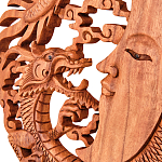 Панно из дерева дракон и луна Panel With Animals варинант исполнения - 2 | Loft Concept в Кирове