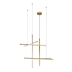Люстра с 6-ю  пересекающимися цилиндрическими плафонами на тонких тросах Trumpet tube варинант исполнения - 4 | Loft Concept в Кирове