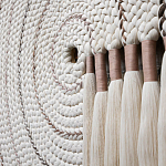 Художественный Гобелен Макраме White Disk Harmony варинант исполнения - 3 | Loft Concept в Кирове