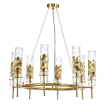 Люстра подвесная круглая с 8-ю цилиндрическими плафонами из стекла LIAISON варинант исполнения - 3 | Loft Concept в Кирове