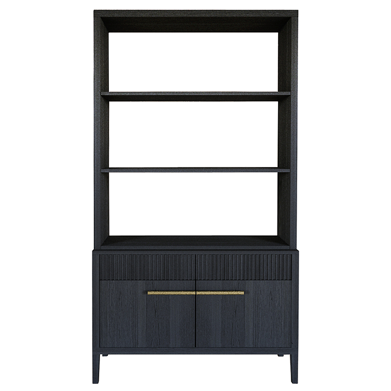 Стеллаж Primo с ящиками Черный дуб  Черный матовый в Кирове | Loft Concept 