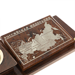 Настольный письменный набор с часами в виде пирамиды из природного камня обсидиана Pyramid of Time варинант исполнения - 4 | Loft Concept в Кирове