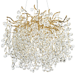 Люстра с хрустальными подвесками на металлических ветках Fairytree Light Gold Chandelier 10 варинант исполнения - 1 | Loft Concept в Кирове