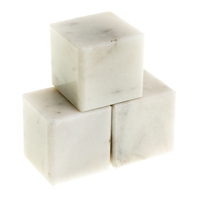 Камни для охлаждения виски из белого мрамора Natural Stone Cube Белый Мрамор Bianco Камни для охлаждения виски из белого мрамора Natural Stone Cube Белый Мрамор Bianco в Кирове | Loft Concept