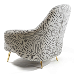Кресло мягкое с принтом на золотистых ножках Onlooker варинант исполнения - 4 | Loft Concept в Кирове