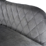 Барный стул со спинкой и подлокотниками на 4-х деревянных ножках Douglas Rhombus Серый Велюр варинант исполнения - 4 | Loft Concept в Кирове