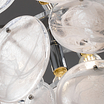 Люстра из белых стеклянных дисков на серебрянном каркасе White Glowing Reflectors варинант исполнения - 6 | Loft Concept в Кирове