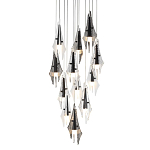 Люстра каскадная с 12-ю рельефными прозрачными плафонами Glass Pod  варинант исполнения - 1 | Loft Concept в Кирове