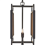 Люстра прямоугольной формы с чёрным каркасом и вставкой из плетеного материала Cage for Light варинант исполнения - 3 | Loft Concept в Кирове