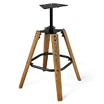 Барный стул со спинкой и подлокотниками на 4-х коричневых ножках Бежевый Велюр Ava Charm варинант исполнения - 3 | Loft Concept в Кирове