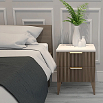 Тумба прикроватная коричневая с белой столешницей и двумя ящиками Harper Line варинант исполнения - 2 | Loft Concept в Кирове