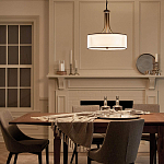 Люстра подвесная с двойным круглым плафоном из органзы и матового стекла Kichler варинант исполнения - 12 | Loft Concept в Кирове