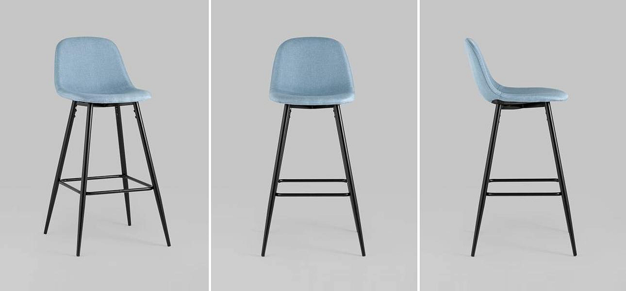 Барный Стул Archie Chair Голубая Рогожка Барный Стул Archie Chair Голубая Рогожка - Loft-Concept в Кирове