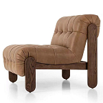 Кресло с деревянным каркасом и обивкой из кожи Medieval Furniture варинант исполнения - 1 | Loft Concept в Кирове