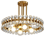 Люстра круглая золотистая с прозрачными стеклянными плафонами в форме шара Crystal Kaleidoscope варинант исполнения - 1 | Loft Concept в Кирове