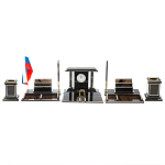 Настольный письменный набор с часами из природного камня обсидиана Team leader варинант исполнения - 1 | Loft Concept в Кирове