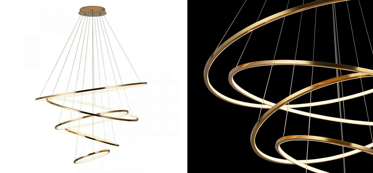 Люстра кольца Ring Horizontal Quintet Gold Люстра кольца Ring Horizontal Quintet Gold - Loft-Concept в Кирове