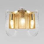 Бра с металлическим основанием золотого цвета и хрустальными подвесками Textured Glass варинант исполнения - 2 | Loft Concept в Кирове