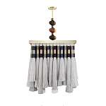 Люстра квадратная плетеная с бахромой Wicker Square Chandelier with Tassels варинант исполнения - 1 | Loft Concept в Кирове