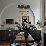 Бра с металлическим основанием бронзового цвета и 2-мя черными конусовидными абажурами Dignity варинант исполнения - 5 | Loft Concept в Кирове