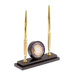 Часы настольные с двумя ручками из натурального камня Stone Clock варинант исполнения - 2 | Loft Concept в Кирове