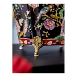 Кашпо из фарфора черная с цветочной росписью и бронзовой стрекозой Spring Garden варинант исполнения - 6 | Loft Concept в Кирове