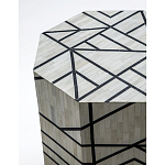 Приставной столик с инкрустацией Black and White Geometry bone bedside table варинант исполнения - 1 | Loft Concept в Кирове
