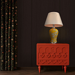 Настольная лампа желтая с изображением белых птиц Flight Among Acacia варинант исполнения - 5 | Loft Concept в Кирове