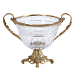 Чаша из прозрачного стекла с ручками и ободком из бронзы Eden Garden варинант исполнения - 1 | Loft Concept в Кирове